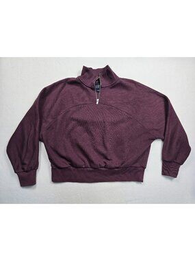 Gap Purple Quarter-Zip Sweatshirt S Petite Pullover Womens
